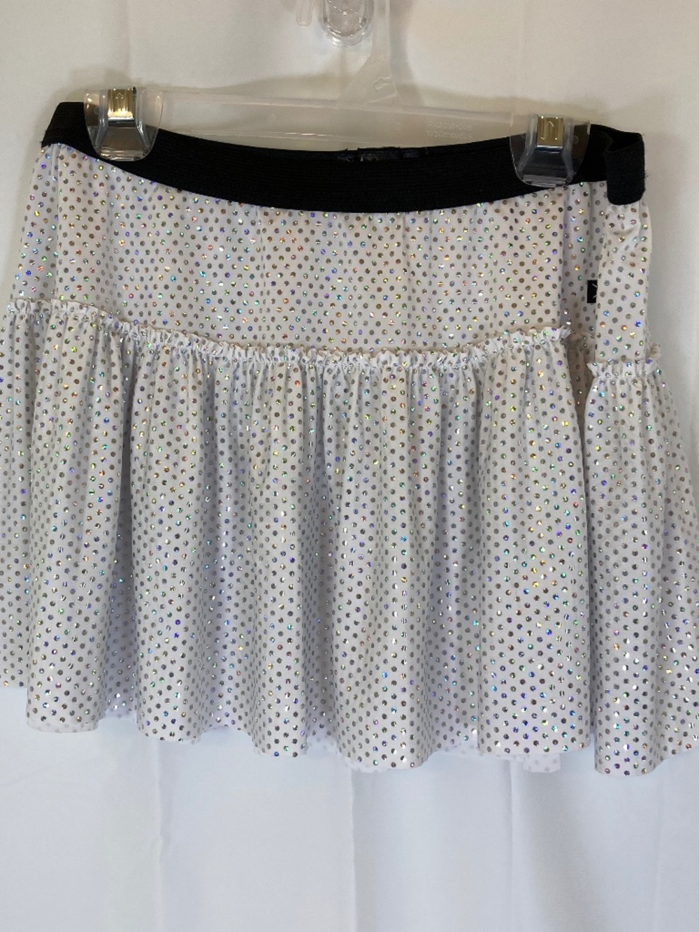 Sparkle Athletic White Iridescent Dot Skirt Sz S Can Fit Medium Used Once
